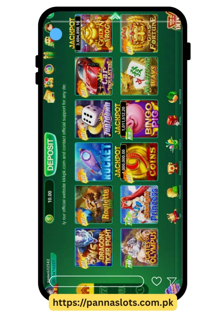 Panna Slots Game interface screenshot